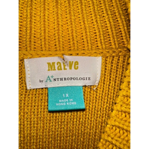 Anthropologie Sweater Maeve Womens Mustard Yellow Wool Blend Sweater 1XL - Picture 4 of 7